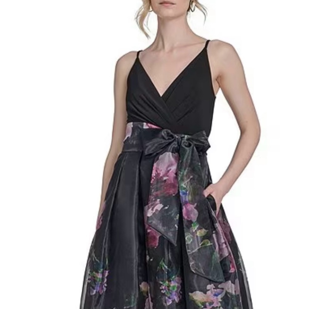 NEW!! Eliza J Black Floral Maxi Dress